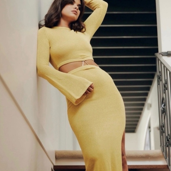 Meshki Dresses & Skirts - Meshki Mustard Pencil Skirt